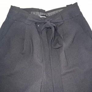 tie front black work pants